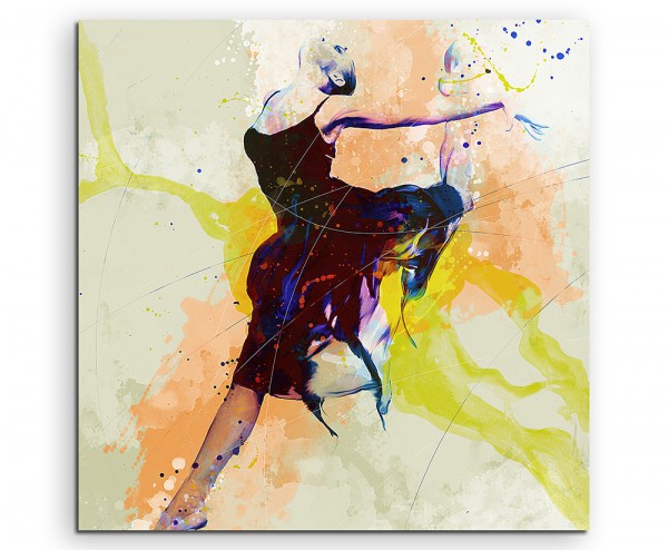 Ballett III 60x60cm Aquarell Art Leinwandbild