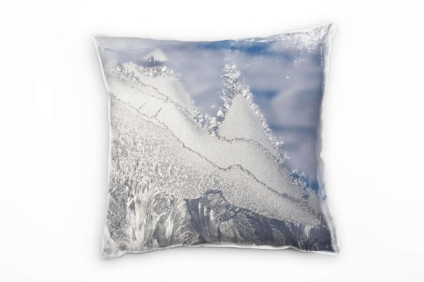 Winter, Eis, grau, blau Deko Kissen 40x40cm für Couch Sofa Lounge Zierkissen