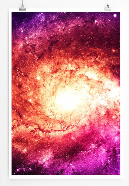 Illustration 60x90cm Poster Magenta Galaxie
