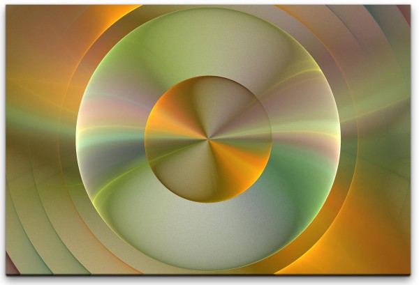 konzentrische Kreise in grün und gold Wandbild in verschiedenen Größen