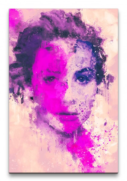 Jennifer Lawrence Porträt Abstrakt Kunst Farbenfroh Schauspielerin 60x90cm Leinwandbild