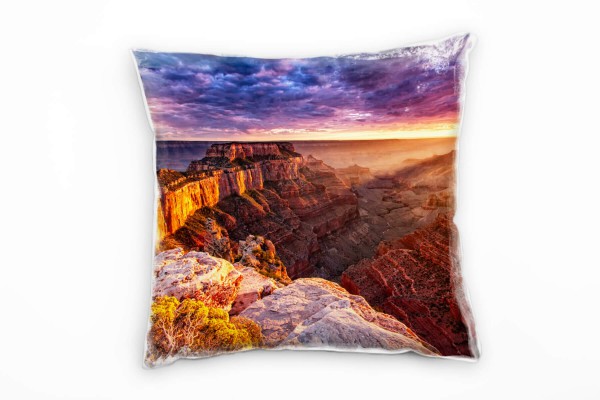 Landschaft, blau, orange, Grand Canyon, Sonnenuntergang Deko Kissen 40x40cm für Couch Sofa Lounge Zi
