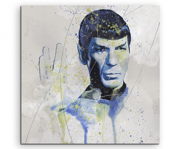 Star Trek Mr Spock Aqua 90x60 cm Aquarell Kunstbild