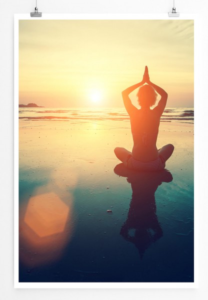60x90cm Poster Künstlerische Fotografie  Yoga am Strand