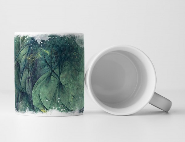 Tasse Geschenk abstrakt Tinte im Wasser 