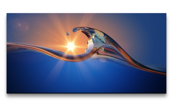 Leinwandbild 120x60cm Wasser Sonne Kunstvoll Fotokunst Dekorativ Blau