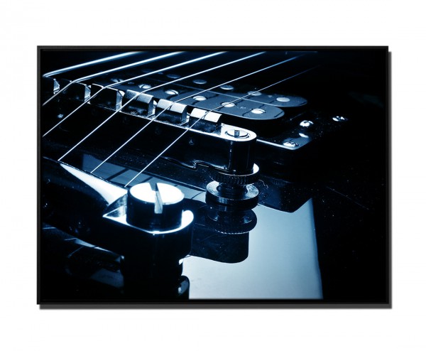 105x75cm Leinwandbild Petrol Nahaufnahme E-Gitarre I