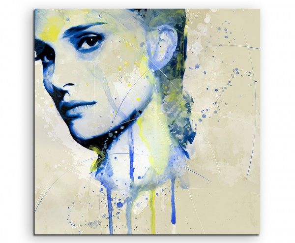 Natalie Portman II Aqua 60x60cm Wandbild Aquarell Art