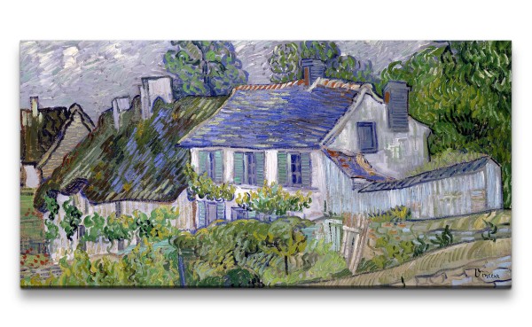 Remaster 120x60cm Vincent van Gogh's Houses at Auvers Impressionismus Farbenfroh zeitlose Kunst