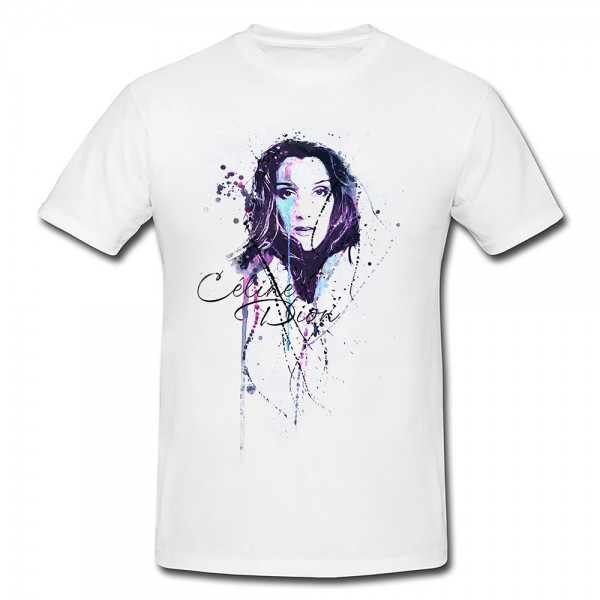 Celine Dion Premium Herren und Damen T-Shirt Motiv aus Paul Sinus Aquarell