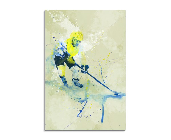 Eishockey 90x60cm SPORTBILDER Paul Sinus Art Splash Art Wandbild Aquarell Art