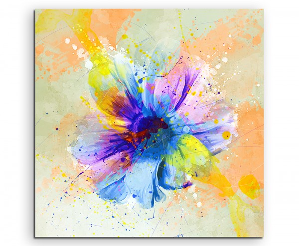 Blume II 60x60cm Aquarell Art Leinwandbild