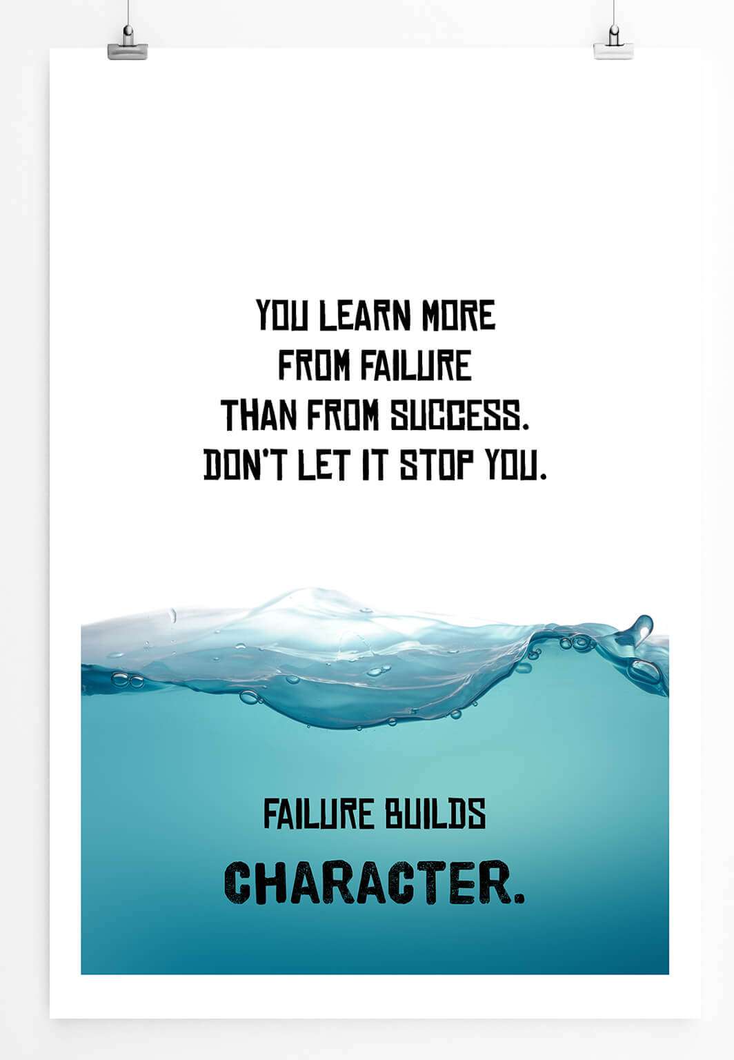 Poster in 60x90cm Du lernst mehr aus Misserfolg als aus Erfolg Lass dich nicht stoppen