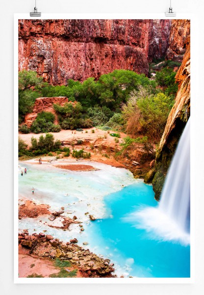 60x90cm Landschaftsfotografie Poster Wasserfall Havasu Falls Grand Canyon USA
