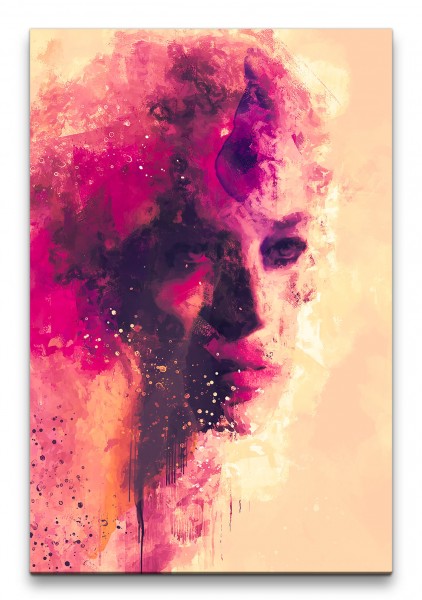 Sharon Stone Porträt Abstrakt Kunst Schauspielerin Farbenfroh 60x90cm Leinwandbild
