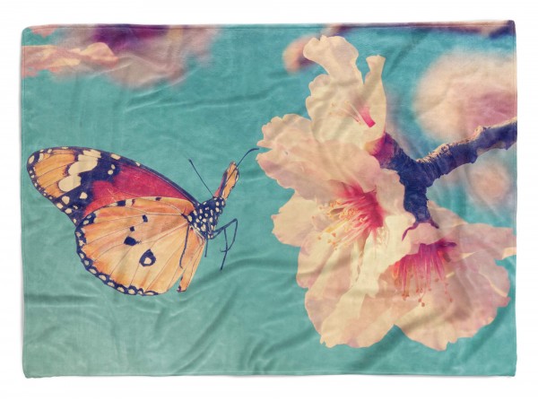 Handtuch Strandhandtuch Saunatuch Kuscheldecke mit Tiermotiv Schmetterling Kirs