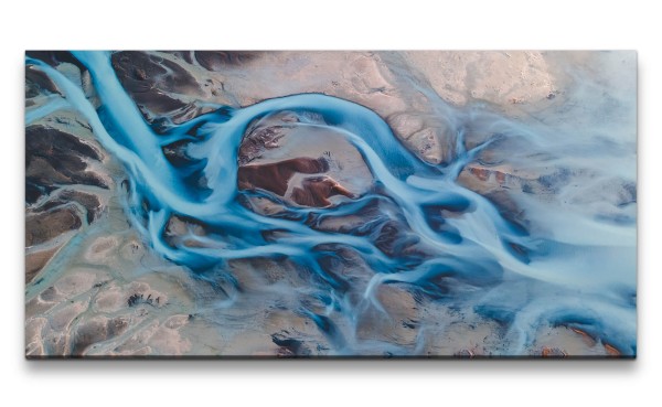 Leinwandbild 120x60cm Flüsse Satellitenaufnahme Erde Atemberaubend Schön Kunstvoll