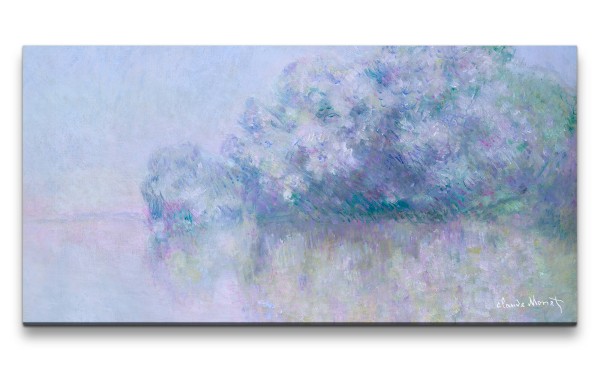 Remaster 120x60cm Claude Monet Impressionismus weltberühmtes Wandbild Blau See Baum Wunderschön