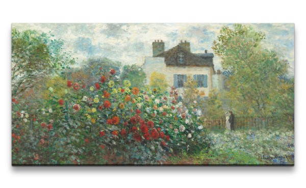 Remaster 120x60cm Claude Monet Impressionismus weltberühmtes Wandbild Garden in Argenteuil Zeitlos