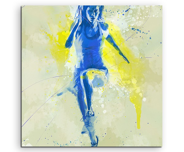 Running Woman 60x60cm SPORTBILDER Paul Sinus Art Splash Art Wandbild Aquarell Art