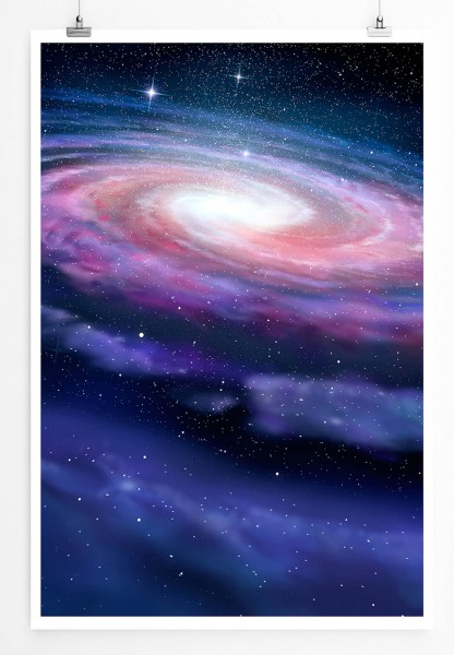 Illustration 60x90cm Poster Spiralförmige Galaxie