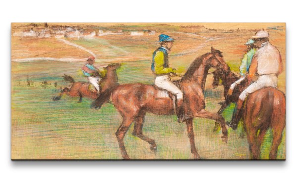 Remaster 120x60cm Edgar Degas weltberühmtes Wandbild Race Horses zeitlose Kunst Rennpferde