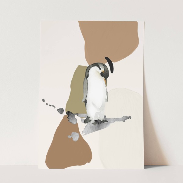 Wandbild Tier Motiv Pinguin Kaiserpinguin Wasserfarben