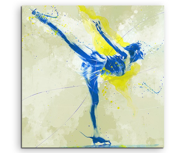 Eiskunstlauf I 60x60cm SPORTBILDER Paul Sinus Art Splash Art Wandbild Aquarell Art