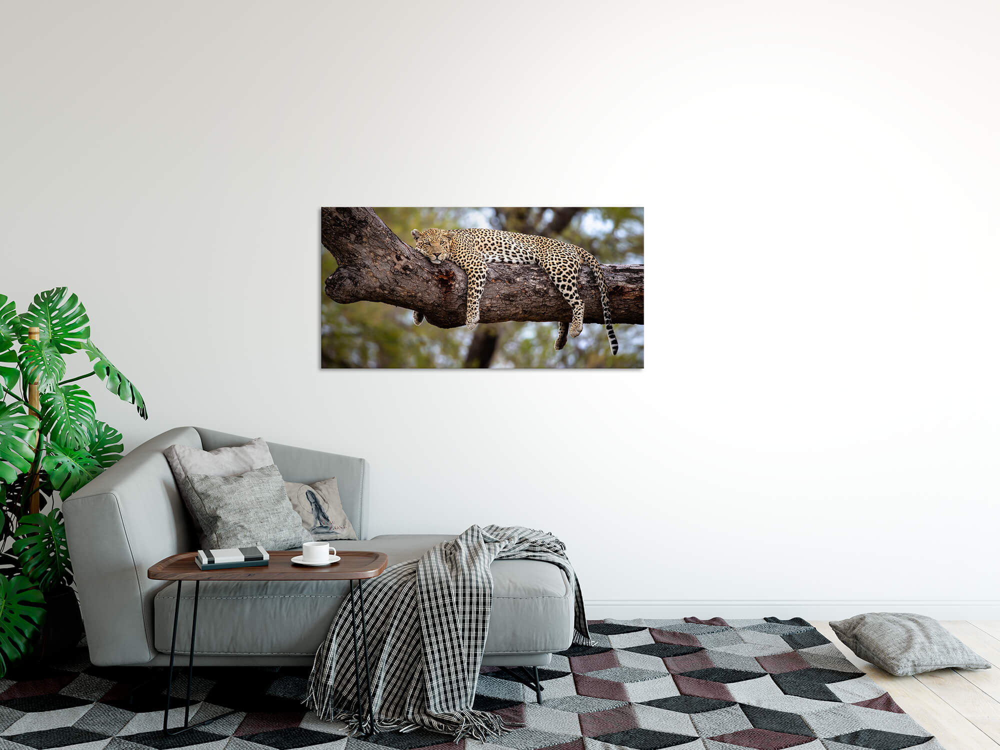 Leinwandbild 120x60cm Leopard döst im Baum Raubkatze Großkatze Wildnis  Afrika | Sinus Art GmbH - Einzigartige Designs, Geschenke , Wandbilder &  Wohnaccessoires zu fairen Preisen