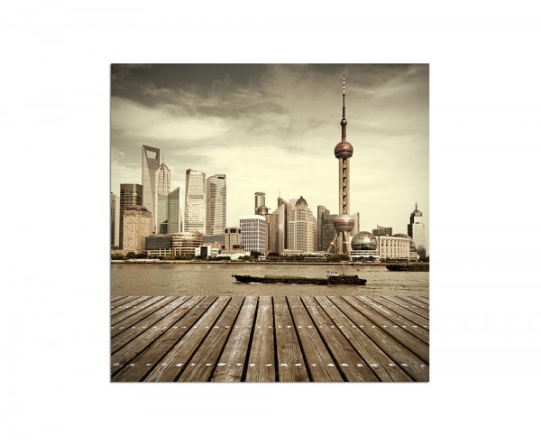 80x80cm Shanghai Skyline Turm