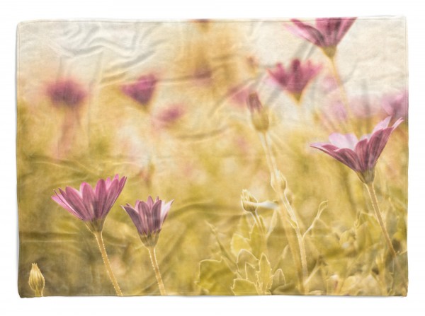 Handtuch Strandhandtuch Saunatuch Kuscheldecke mit Fotomotiv Feldblumen Blumen