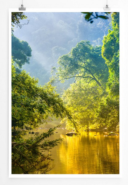 Landschaftsfotografie  Tropischer Regenwald mit Fluss 60x90cm Poster