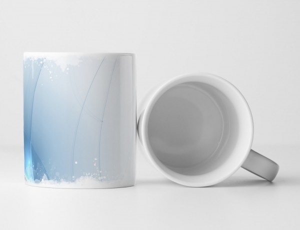 Tasse Geschenk Digitale Grafik – Zarte blaue Schlieren