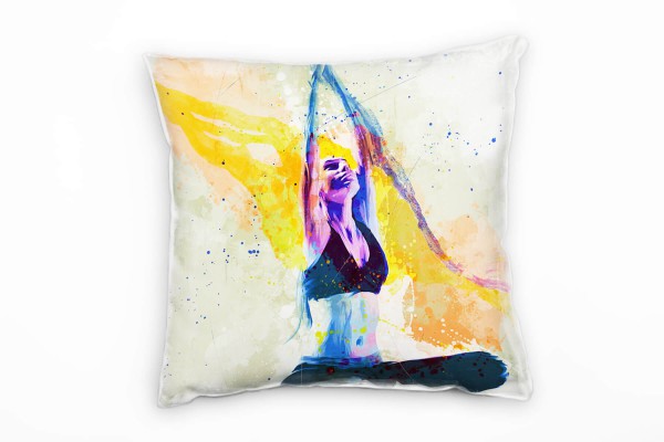 Yoga IV Deko Kissen Bezug 40x40cm für Couch Sofa Lounge Zierkissen