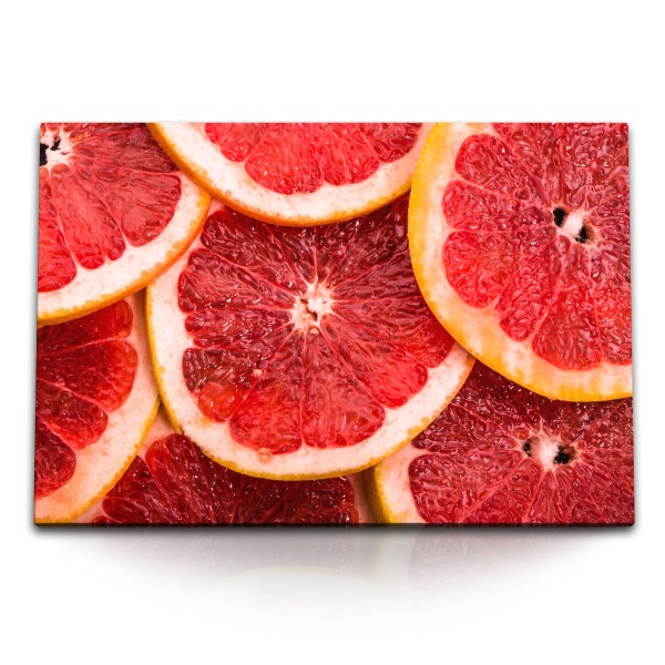 120x80cm Wandbild auf Leinwand Blutorangen Orangen Rot Frucht Fotokunst