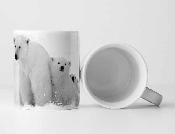 Tasse Geschenk Tierfotografie – Eisbär mit Jungen