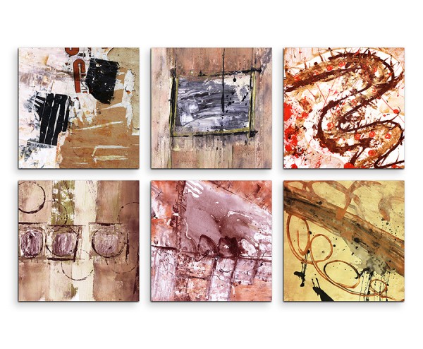 Abstrak024_6x30x30 abstrakte stilvolle Wandbilder