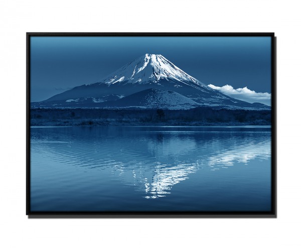 105x75cm Leinwandbild Petrol Berg Fuji See Shoji II