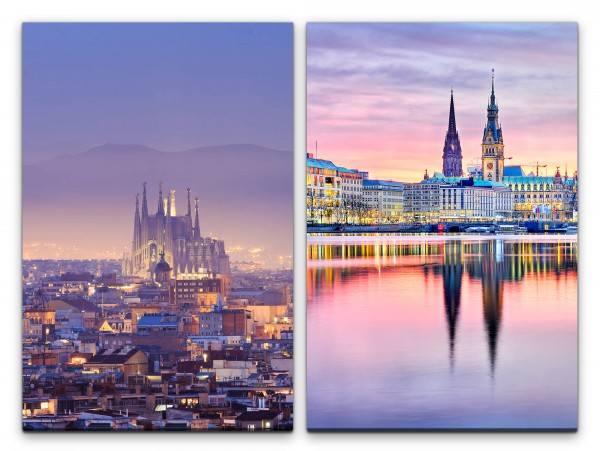 2 Bilder je 60x90cm Barcelona Katalonien Kathedrale Hamburg Altstadtromantik Reisen Historisch