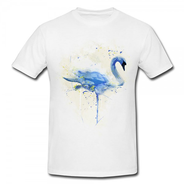 Swan Premium Herren und Damen T-Shirt Motiv aus Paul Sinus Aquarell