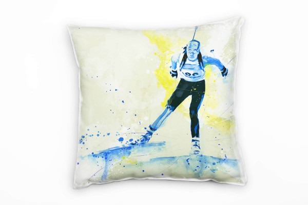 Biathlon II Deko Kissen Bezug 40x40cm für Couch Sofa Lounge Zierkissen