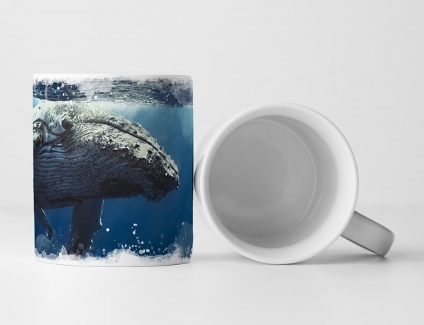 Tasse Geschenk Tierfotografie – Beeindruckender Blauwal im Meer