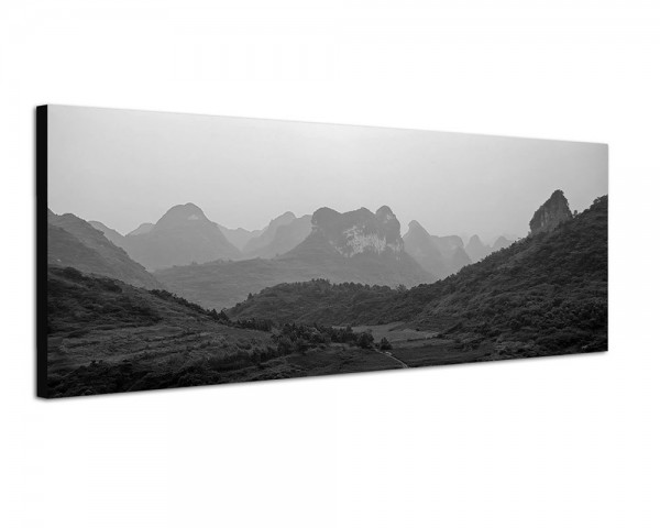 150x50cm Berge Wald Natur Nebel Morgendämmerung