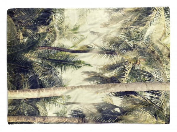 Handtuch Strandhandtuch Saunatuch Kuscheldecke mit Fotomotiv Palmen Süden Tropi