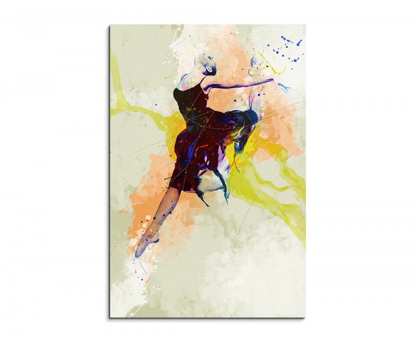 Ballett III 90x60cm Aquarell Art Leinwandbild