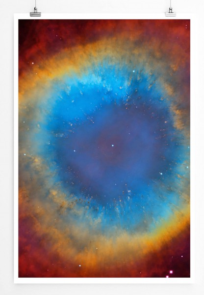 Künstlerische Collage  Helix Nebula NGC 7293 60x90cm Poster
