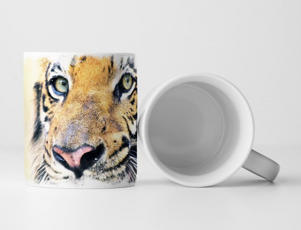 Tasse Geschenk Tierfotografie - gefährlicher Tigerkopf