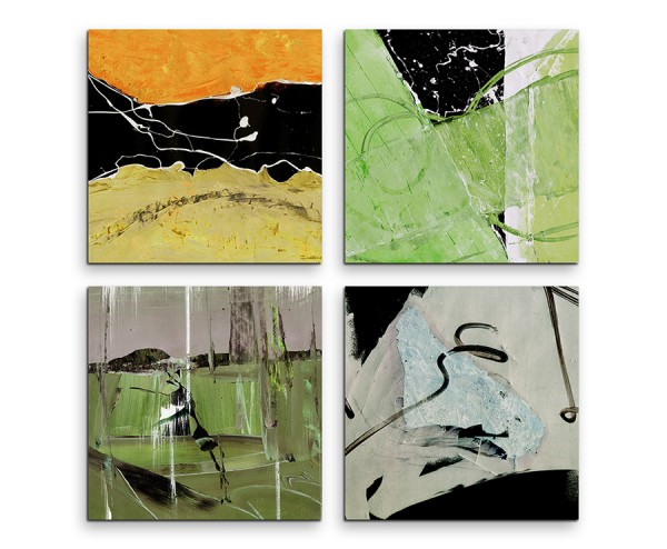 Abstrak010_4x30x30 abstrakte stilvolle Wandbilder