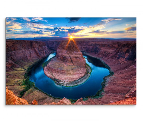 120x80cm Wandbild Colorado Canyon Hufeisenfels Sonnenuntergang