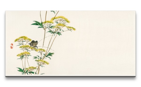 Remaster 120x60cm Traditionelle japanische Kunst Zeitlos Beruhigend Harmonie Dekorativ Pflanze Minim